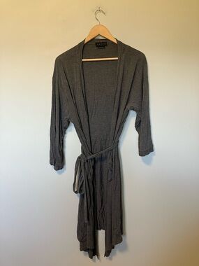 Hatch Charcoal Gray Lightweight Robe with Waist Tie
